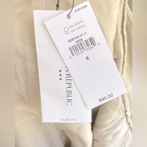 Banana Republic Skirt Taupe Herringbone Lined Cotton Blend Tailored MIDI Size 8 - Picture 4 of 4